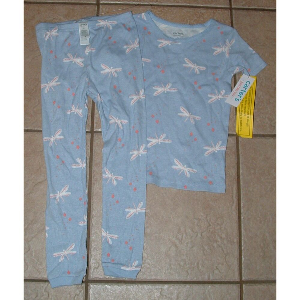 NEW Girls Sz 2 Toddler Dragonfly Stretchy Snug Fitting 2 Pc Pajama Lounge Set